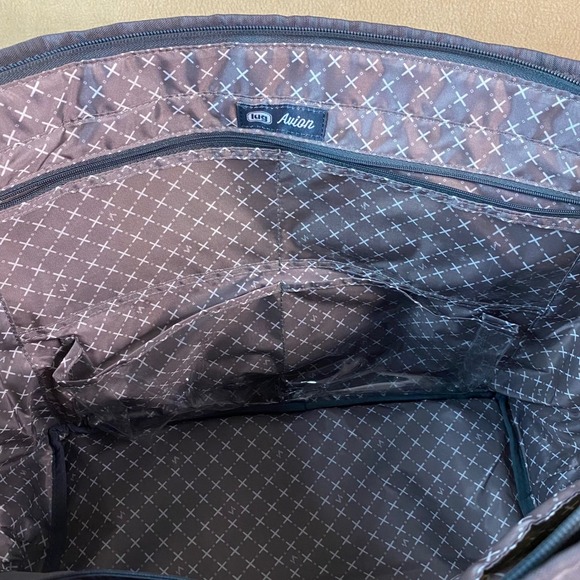 Lug Avion & Punter Quilted Tote Bag Set Sparkle Bottom Gray Travel Weekender EUC - Picture 5 of 13